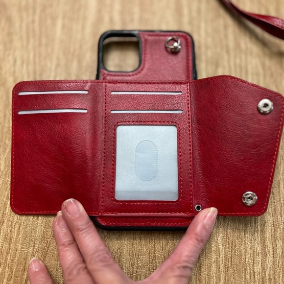 iPhone 11 Pro Max Phone Card Holder Case with Neck Strap Crossbody Strap - Picture 6 of 14